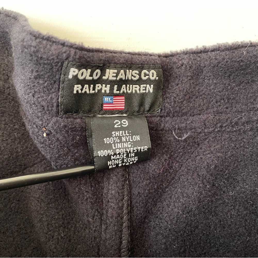Vintage Polo Jeans Co Ralph Lauren mens quilted blue joggers pants size 29 - Picture 3 of 9